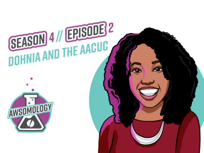 Awsomology Podcast Logo with guest Dohnia Dorman