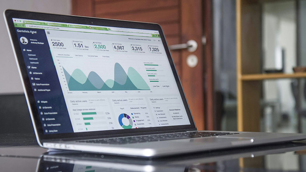 Analytic dashboard on laptop