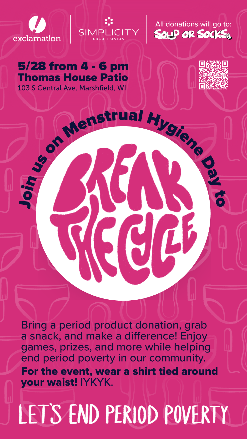 Flyer for Break the Cycle Event May 29th, 2025